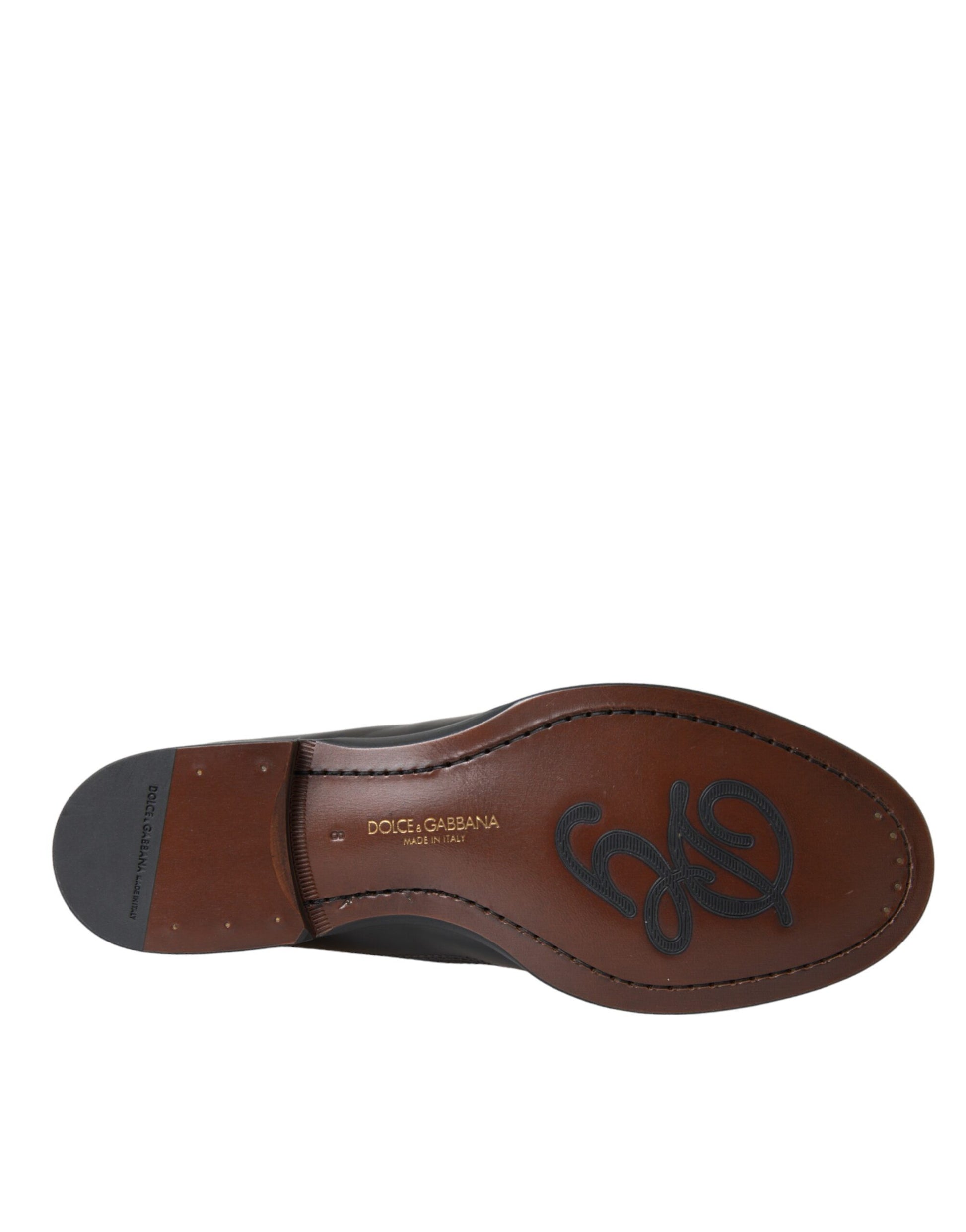 Dolce & Gabbana Black Brown Leather Loafer Men Dress Shoes - ClickThatClicks 