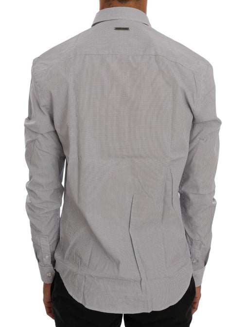 Frankie Morello White Blue Check Casual Cotton Regular Fit Shirt - ClickThatClicks 