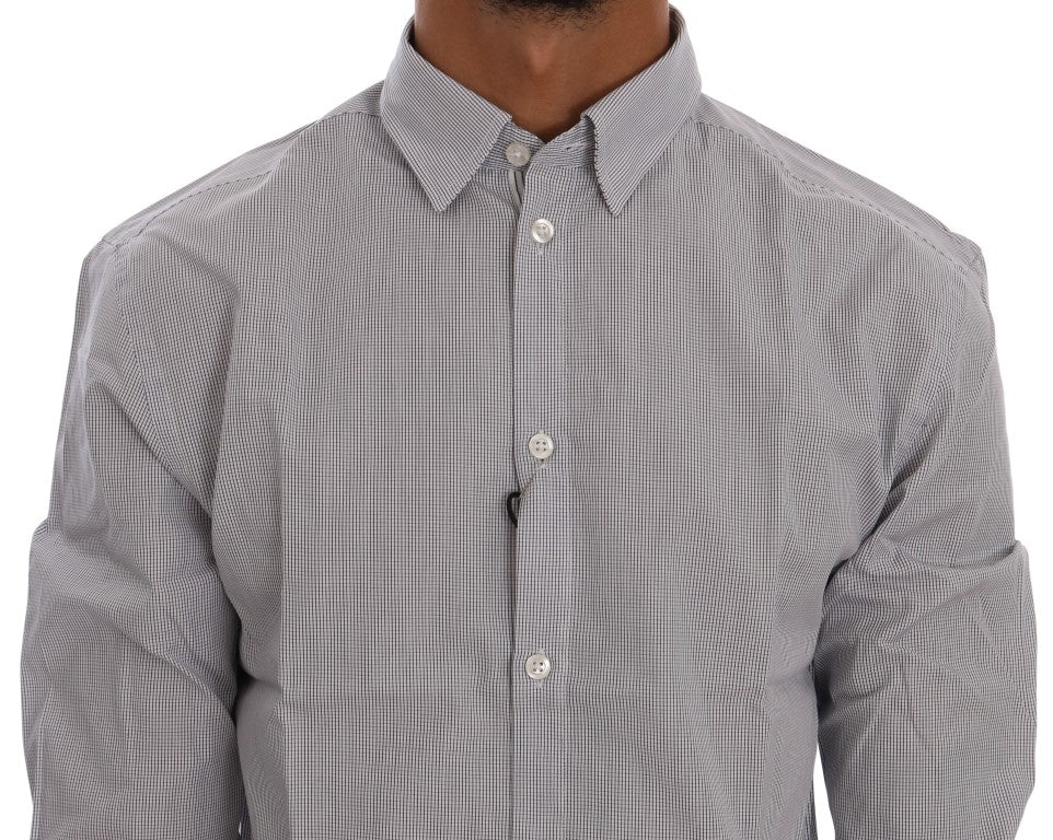 Frankie Morello White Blue Check Casual Cotton Regular Fit Shirt - ClickThatClicks 