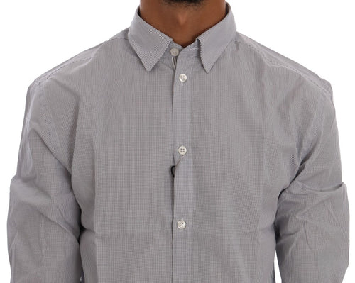 Frankie Morello White Blue Check Casual Cotton Regular Fit Shirt - ClickThatClicks 