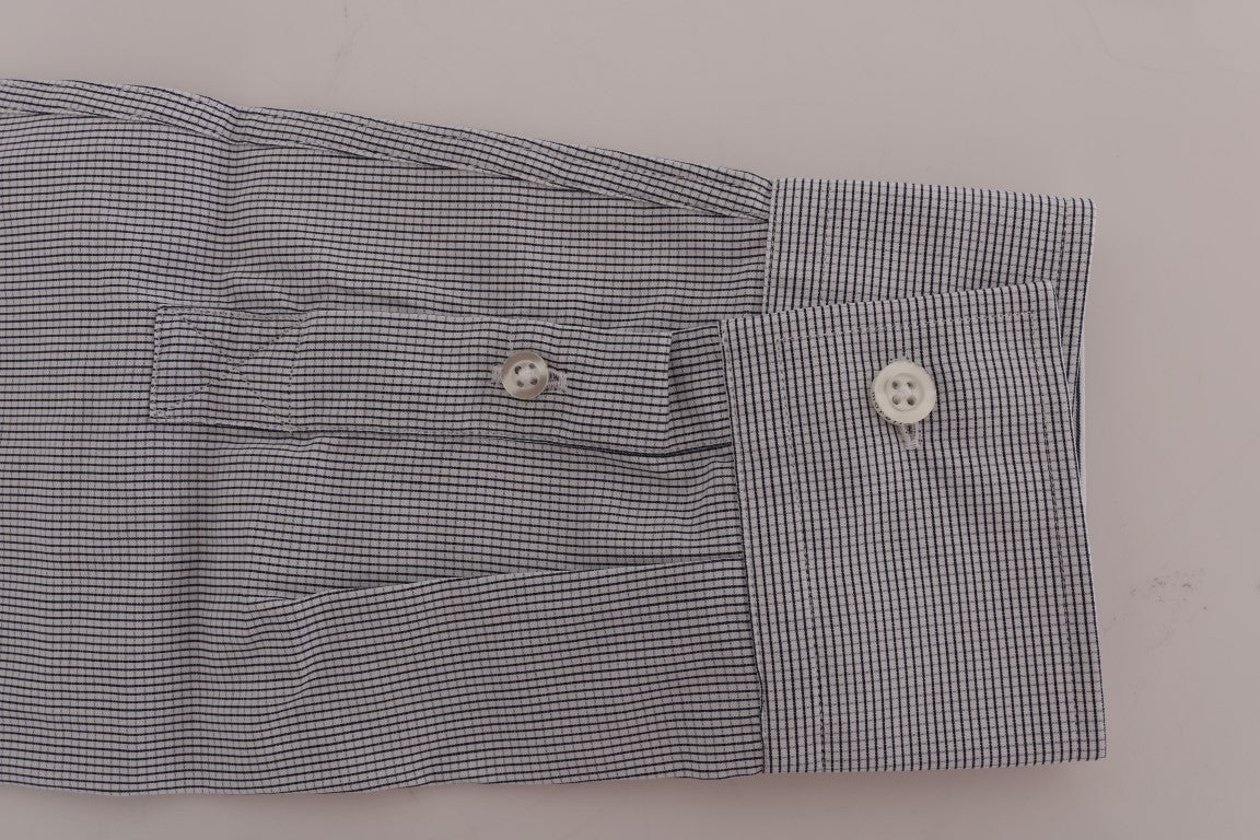 Frankie Morello White Blue Check Casual Cotton Regular Fit Shirt - ClickThatClicks 