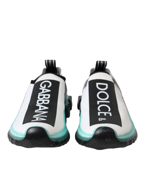 Dolce & Gabbana Black White Blue Slip On Sorrento Sneakers Shoes - ClickThatClicks 