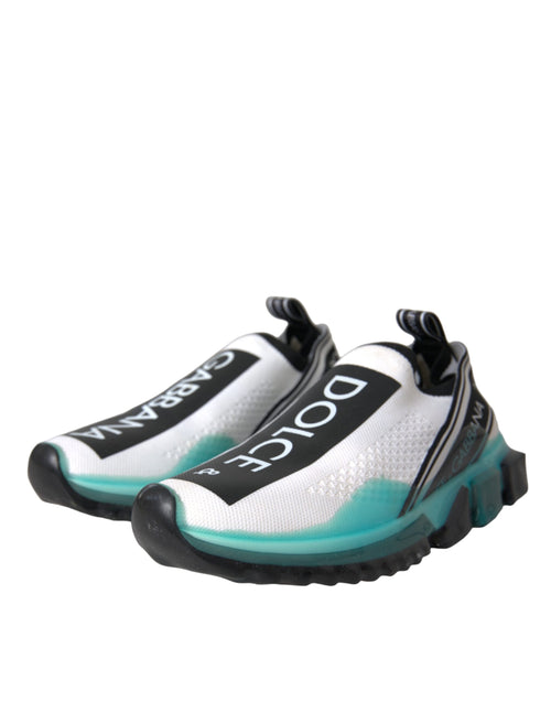 Dolce & Gabbana Black White Blue Slip On Sorrento Sneakers Shoes - ClickThatClicks 