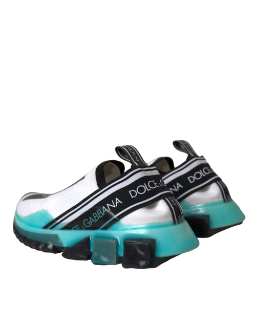 Dolce & Gabbana Black White Blue Slip On Sorrento Sneakers Shoes - ClickThatClicks 