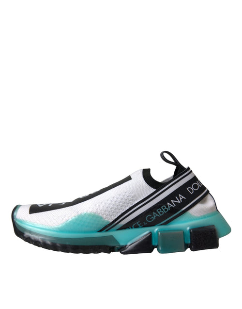 Dolce & Gabbana Black White Blue Slip On Sorrento Sneakers Shoes - ClickThatClicks 