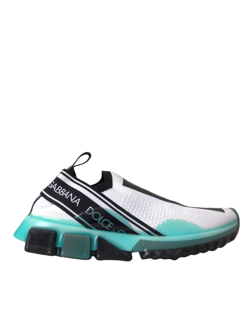 Dolce & Gabbana Black White Blue Slip On Sorrento Sneakers Shoes - ClickThatClicks 