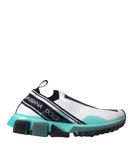 Dolce & Gabbana Black White Blue Slip On Sorrento Sneakers Shoes - ClickThatClicks 