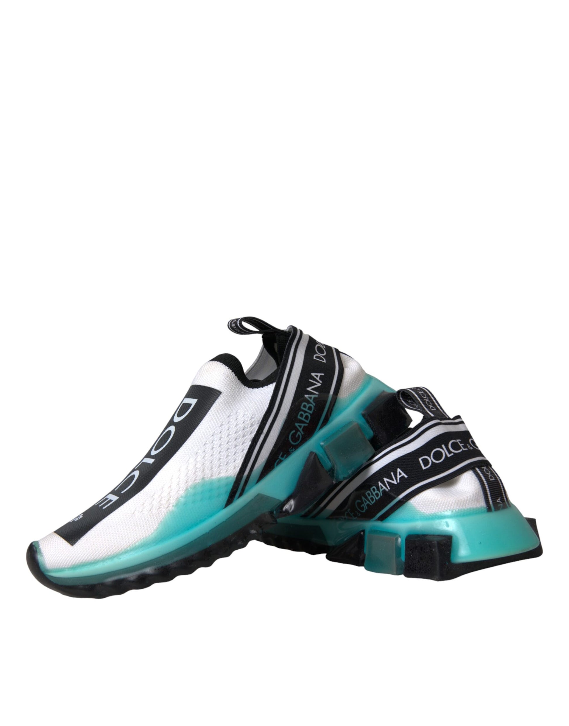 Dolce & Gabbana Black White Blue Slip On Sorrento Sneakers Shoes - ClickThatClicks 