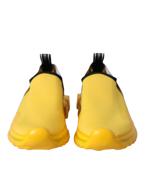 Dolce & Gabbana Yellow Sorrento Slip On Sneakers Women Shoes - ClickThatClicks 