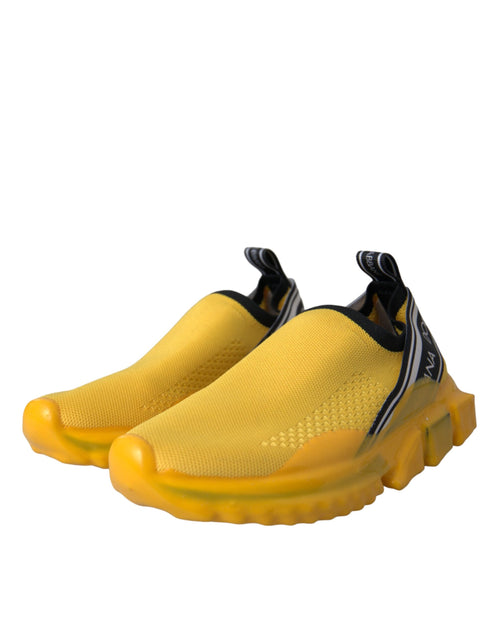 Dolce & Gabbana Yellow Sorrento Slip On Sneakers Women Shoes - ClickThatClicks 