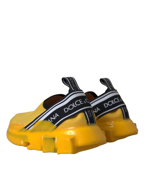 Dolce & Gabbana Yellow Sorrento Slip On Sneakers Women Shoes - ClickThatClicks 