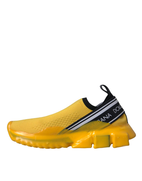 Dolce & Gabbana Yellow Sorrento Slip On Sneakers Women Shoes - ClickThatClicks 