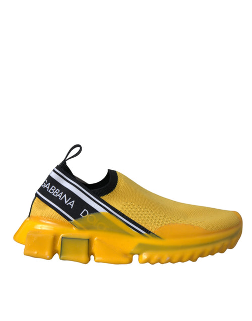 Dolce & Gabbana Yellow Sorrento Slip On Sneakers Women Shoes - ClickThatClicks 