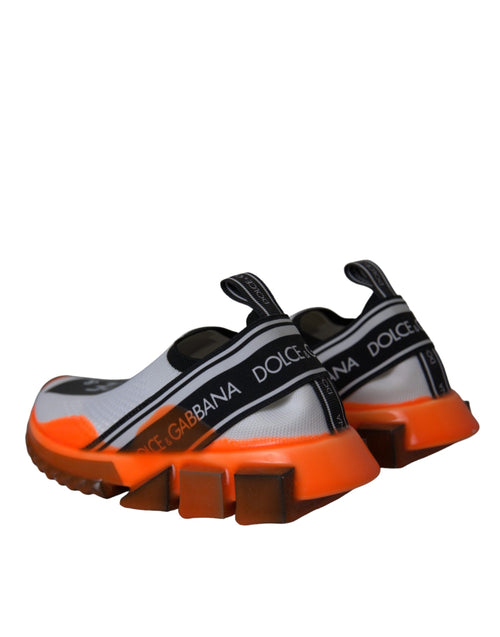 Dolce & Gabbana Black White Orange Slip On Sorrento Sneakers Shoes - ClickThatClicks 