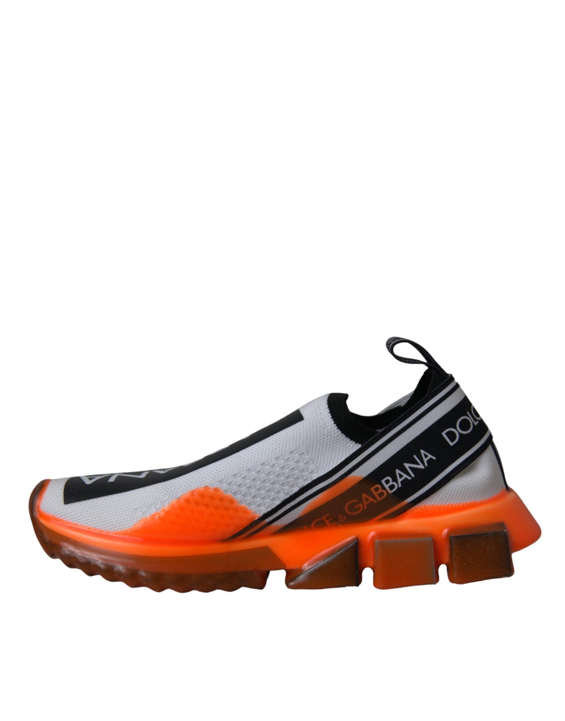 Dolce & Gabbana Black White Orange Slip On Sorrento Sneakers Shoes - ClickThatClicks 