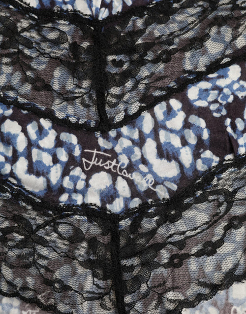 Just Cavalli Blue Floral Lace Long Sleeves Top Underwear Blouse - ClickThatClicks 