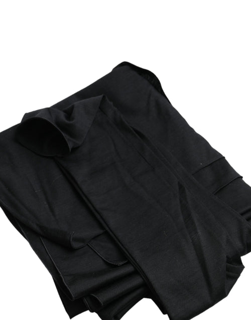 Dolce & Gabbana Black Wool Cutout Asymmetric Long Sleeve Top - ClickThatClicks 
