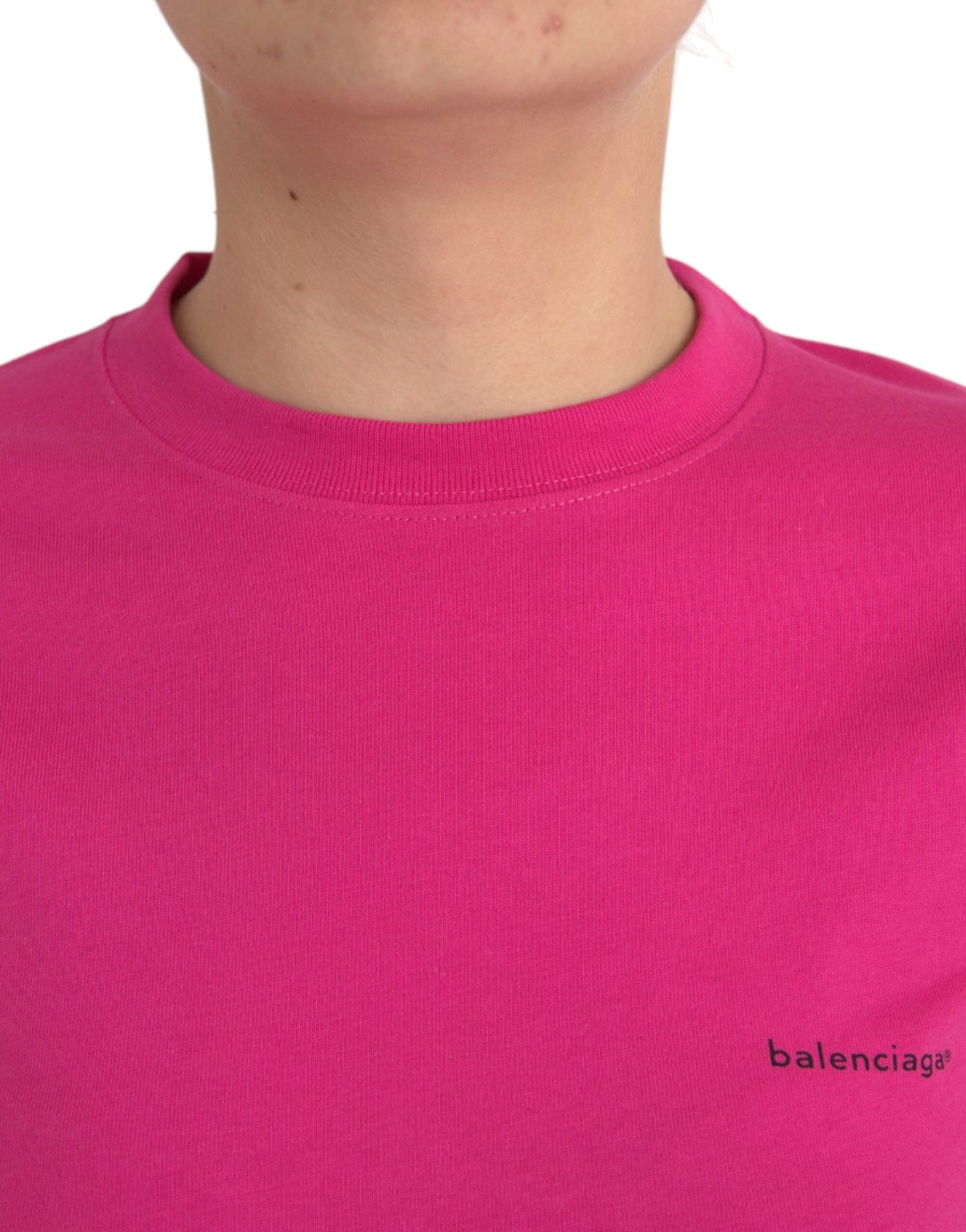Balenciaga Pink Cotton Crew Neck Short Sleeves Tee T-shirt - ClickThatClicks 