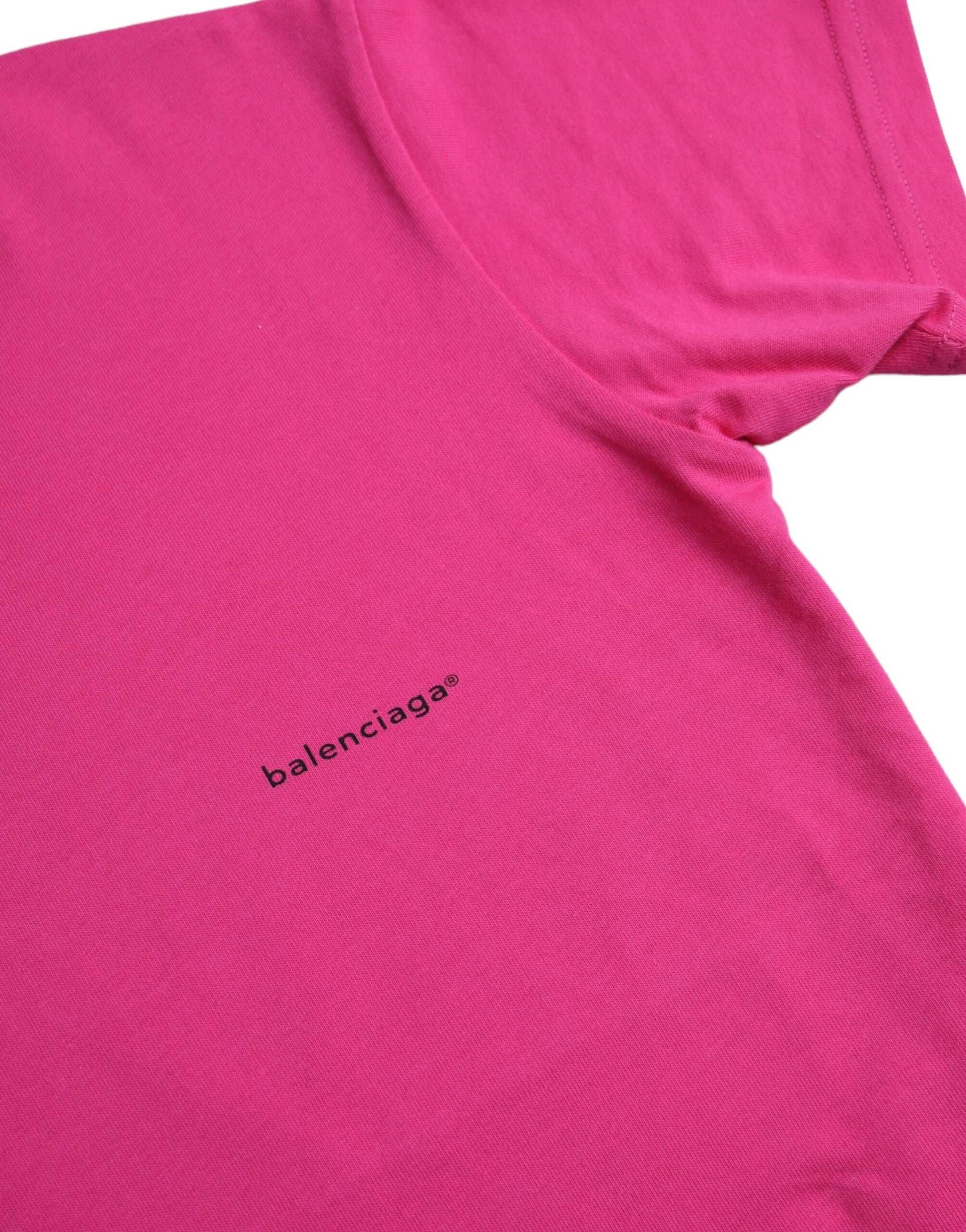 Balenciaga Pink Cotton Crew Neck Short Sleeves Tee T-shirt - ClickThatClicks 
