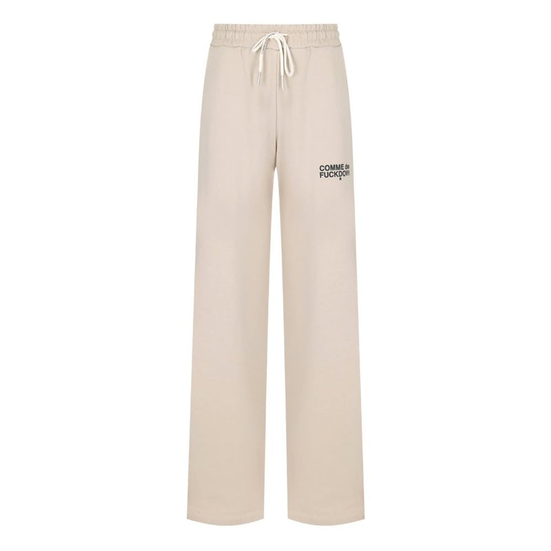 Comme Des Fuckdown Beige Cotton Women Palazzo Pants