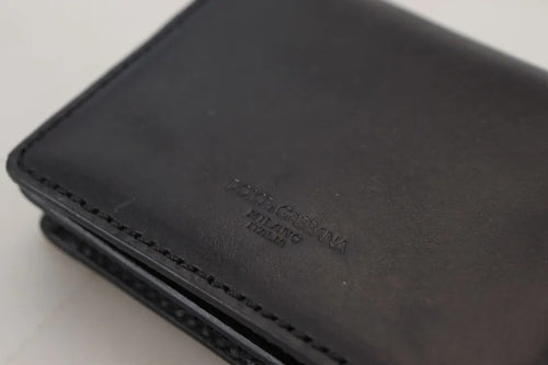 Dolce & Gabbana Black Leather Bifold Shoulder Sling Women Wallet - ClickThatClicks 