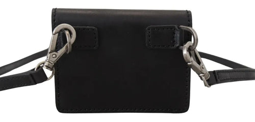 Dolce & Gabbana Black Leather Bifold Shoulder Sling Women Wallet - ClickThatClicks 