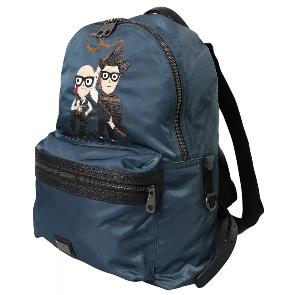 Dolce & Gabbana Blue Nylon #DGFamily Patch Men Backpack Bag - ClickThatClicks 