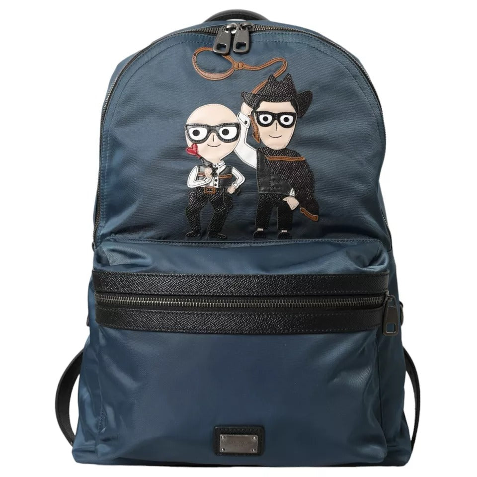 Dolce & Gabbana Blue Nylon #DGFamily Patch Men Backpack Bag - ClickThatClicks 