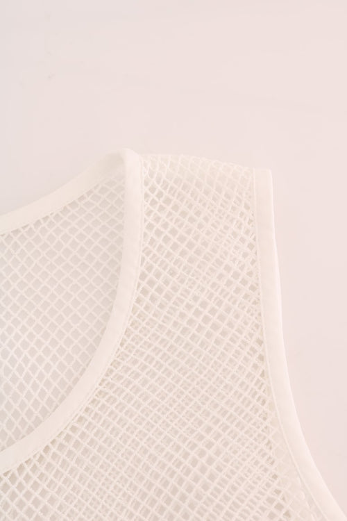 Dolce & Gabbana White Net Tank Transparent Top - ClickThatClicks 