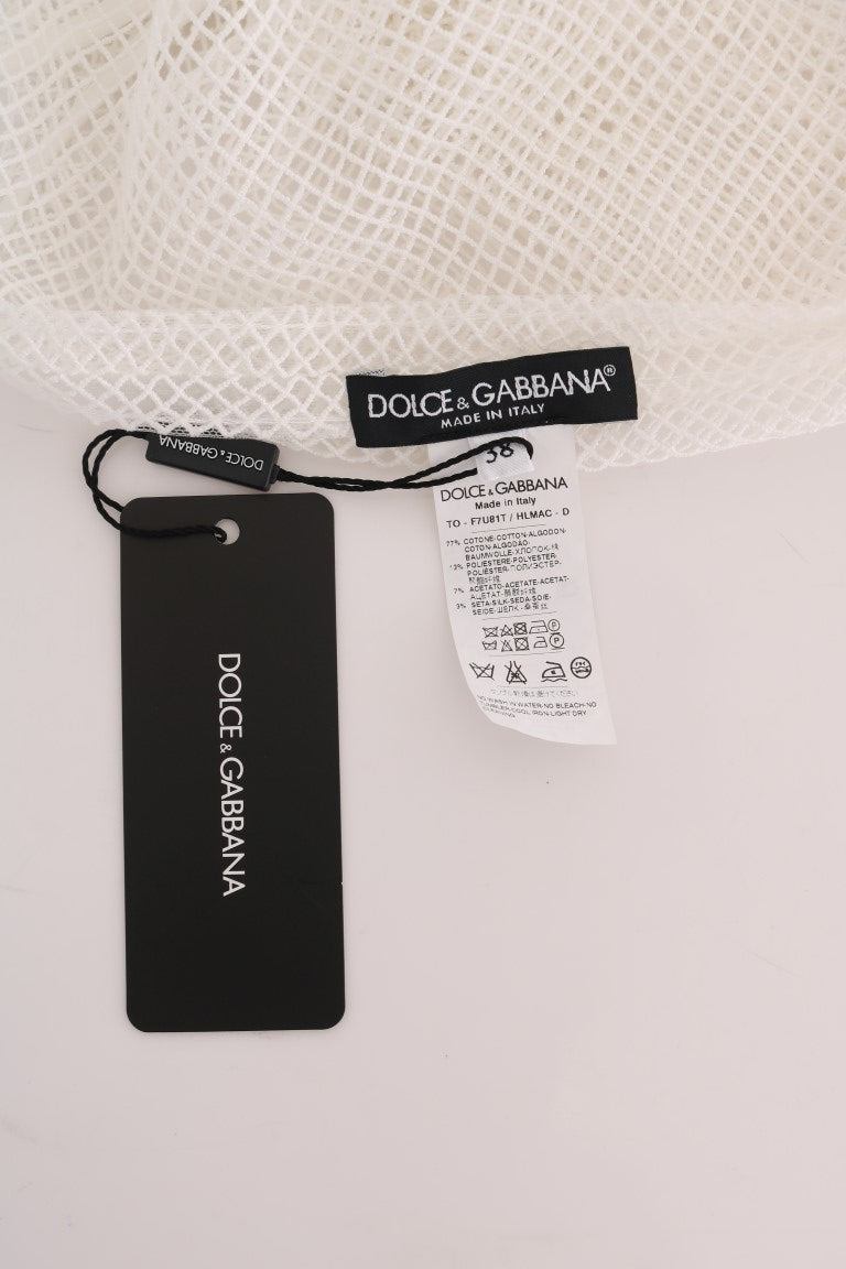 Dolce & Gabbana White Net Tank Transparent Top - ClickThatClicks 