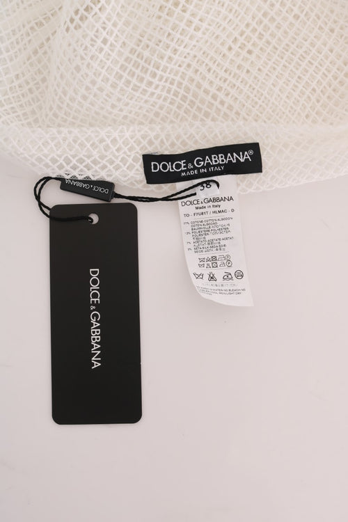 Dolce & Gabbana White Net Tank Transparent Top - ClickThatClicks 