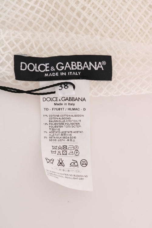 Dolce & Gabbana White Net Tank Transparent Top - ClickThatClicks 