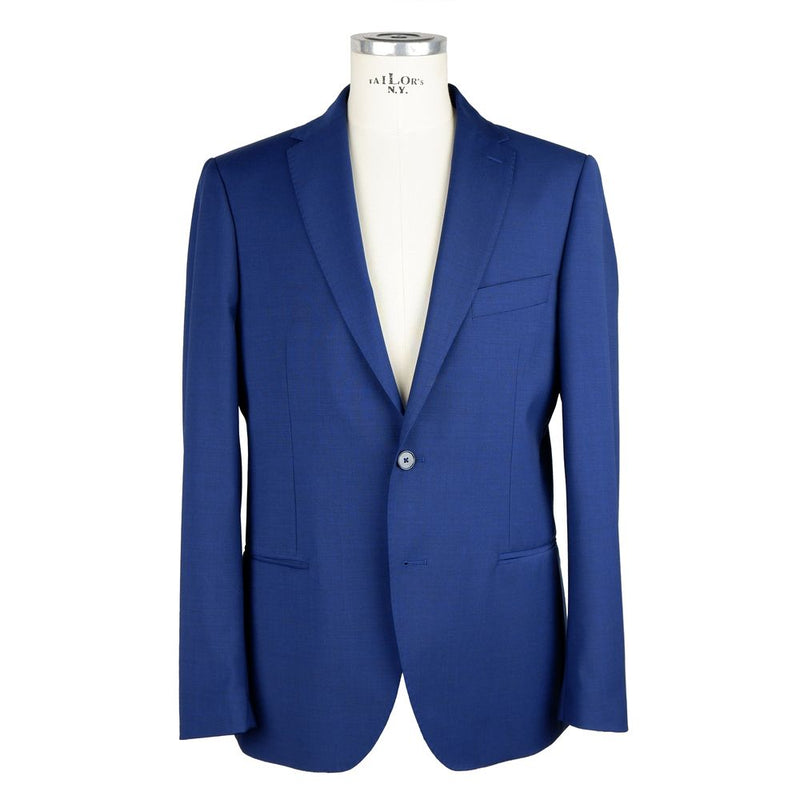 Emilio Romanelli Blue Wool Men Suit