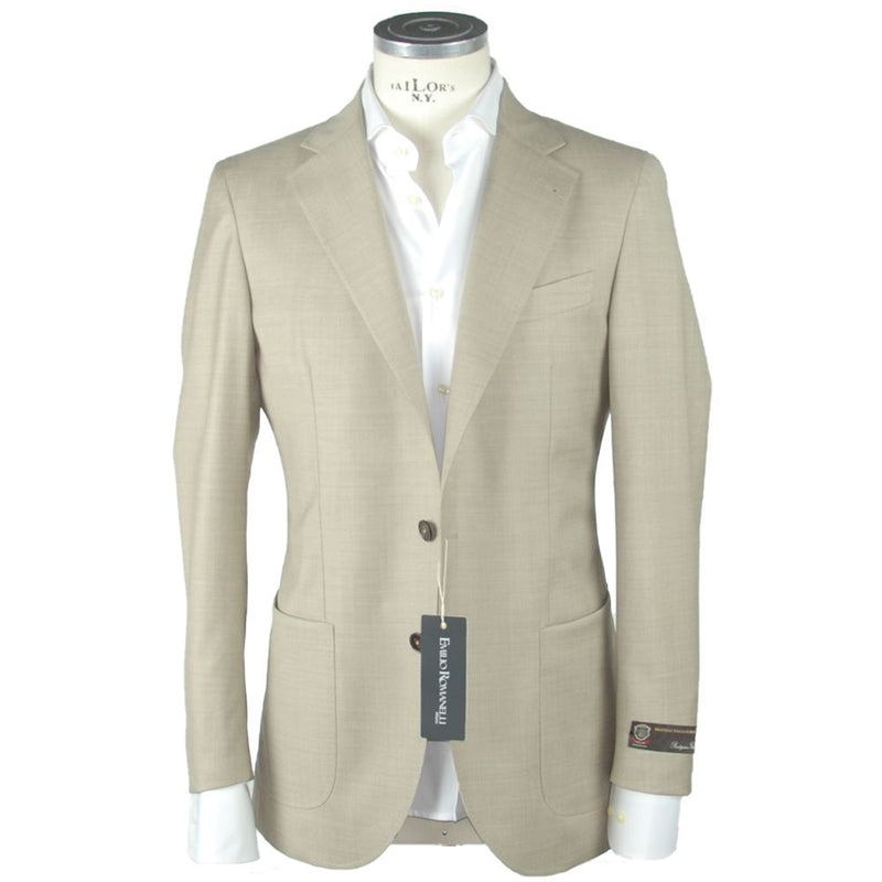 Emilio Romanelli Beige Wool Men's Blazer