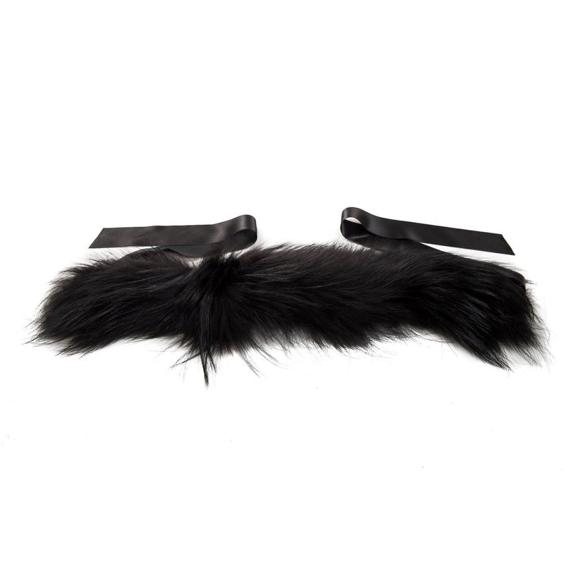 BYBLOS Black Raccoon Fur Women Neck Warmer