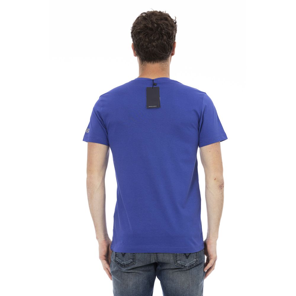 Trussardi Action Blue Cotton Men T-Shirt - ClickThatClicks 