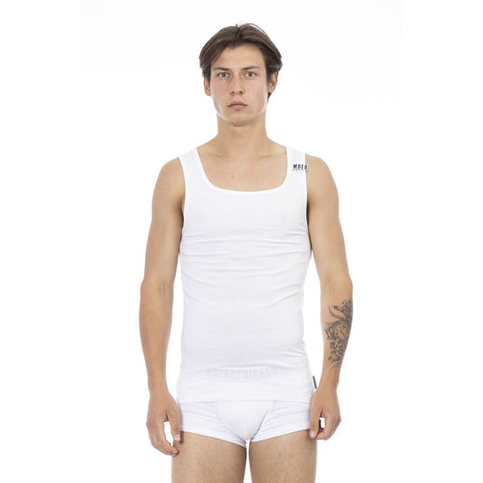 Bikkembergs White Cotton Mens Tank Top - ClickThatClicks 