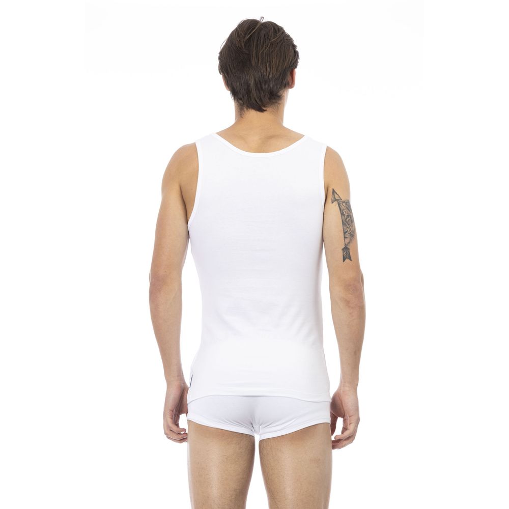 Bikkembergs White Cotton Mens Tank Top - ClickThatClicks 