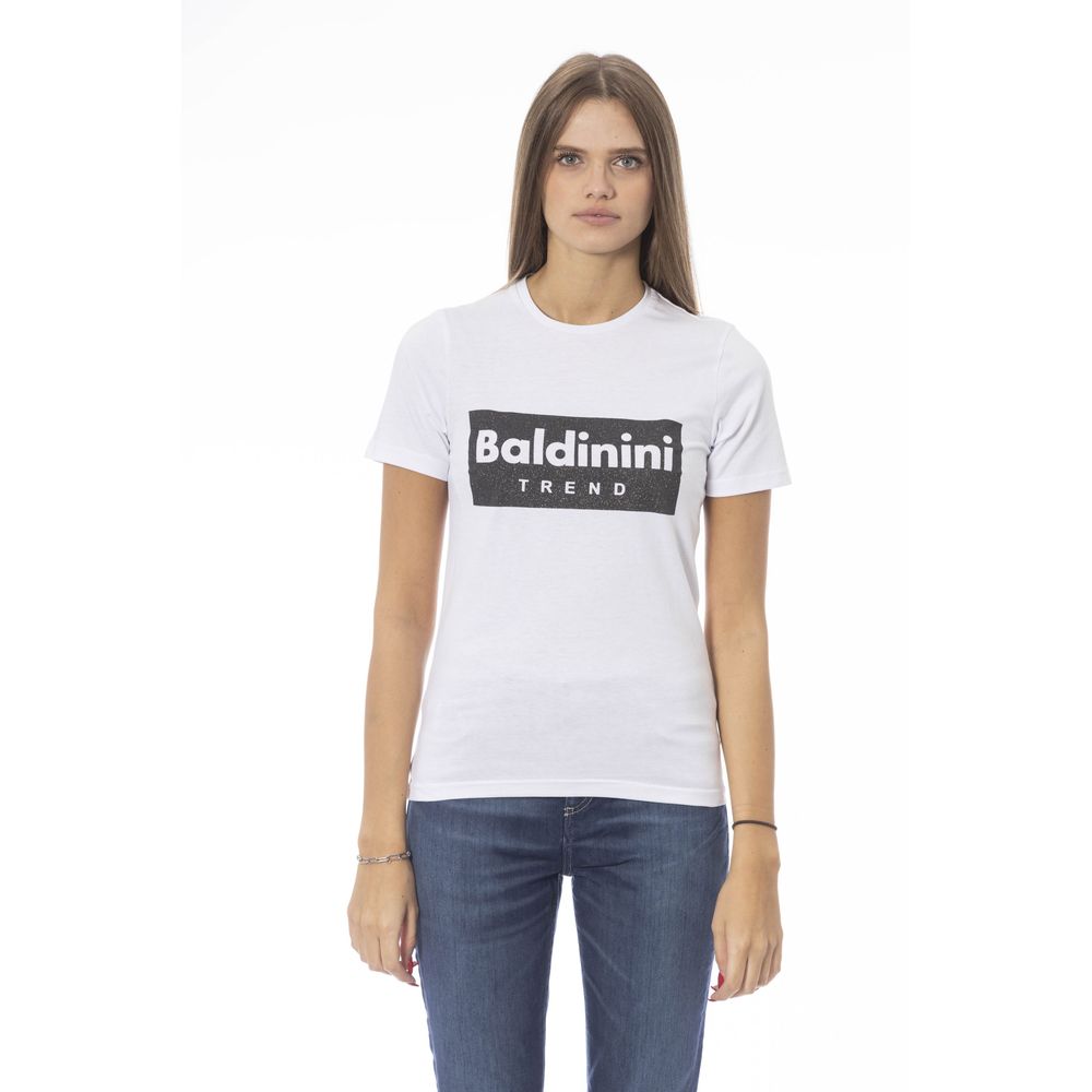 Baldinini Trend White Cotton Women T-Shirt - ClickThatClicks 