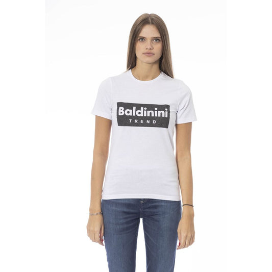Baldinini Trend White Cotton Women T-Shirt - ClickThatClicks 