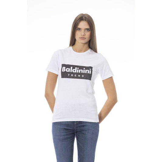 Baldinini Trend White Cotton Women T-Shirt - ClickThatClicks 
