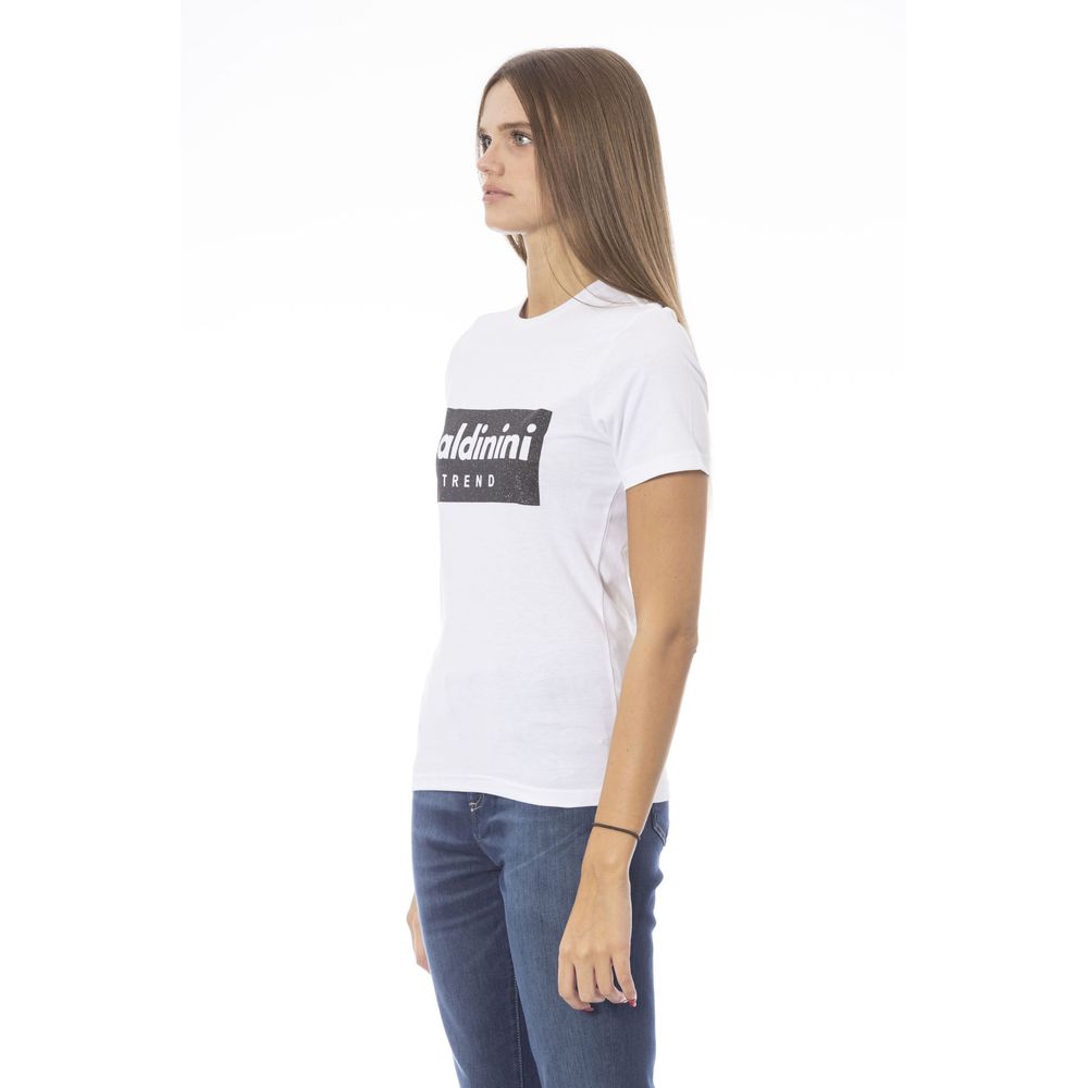 Baldinini Trend White Cotton Women T-Shirt - ClickThatClicks 