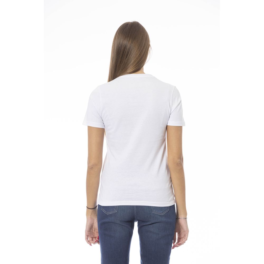 Baldinini Trend White Cotton Women T-Shirt - ClickThatClicks 