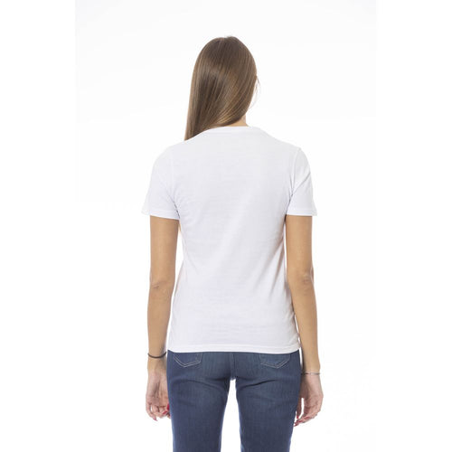 Baldinini Trend White Cotton Women T-Shirt - ClickThatClicks 