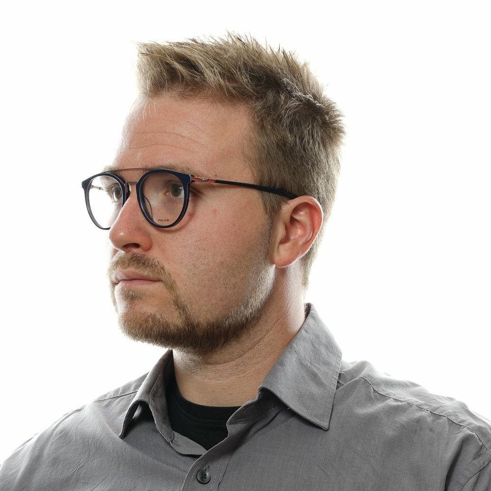 Police Blue Metal & Plastic Glasses (Frames) - ClickThatClicks 
