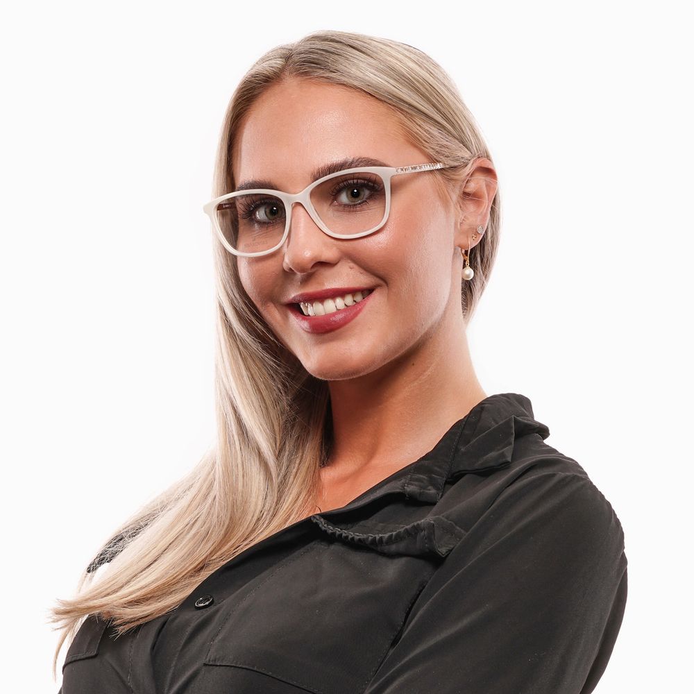 Swarovski White Metal & Plastic Glasses (Frames) - ClickThatClicks 
