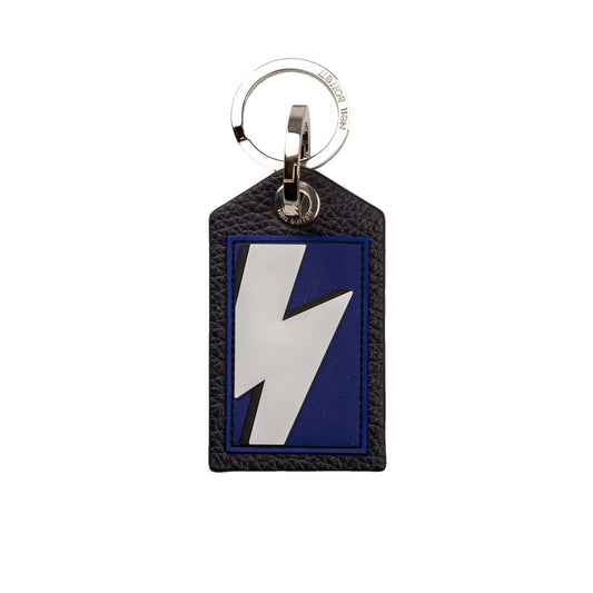 Neil Barrett Blue Leather Men Keychain - ClickThatClicks 