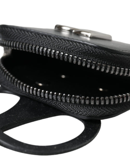 Dolce & Gabbana Black Calfskin Leather DG Logo Coin Purse Lanyard Wallet - ClickThatClicks 