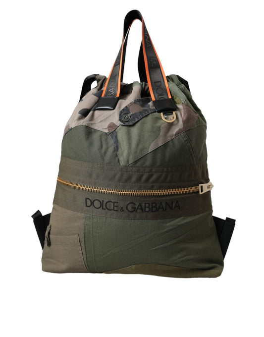 Dolce & Gabbana Military Green Patchwork Rucksack Backpack Bag - ClickThatClicks 