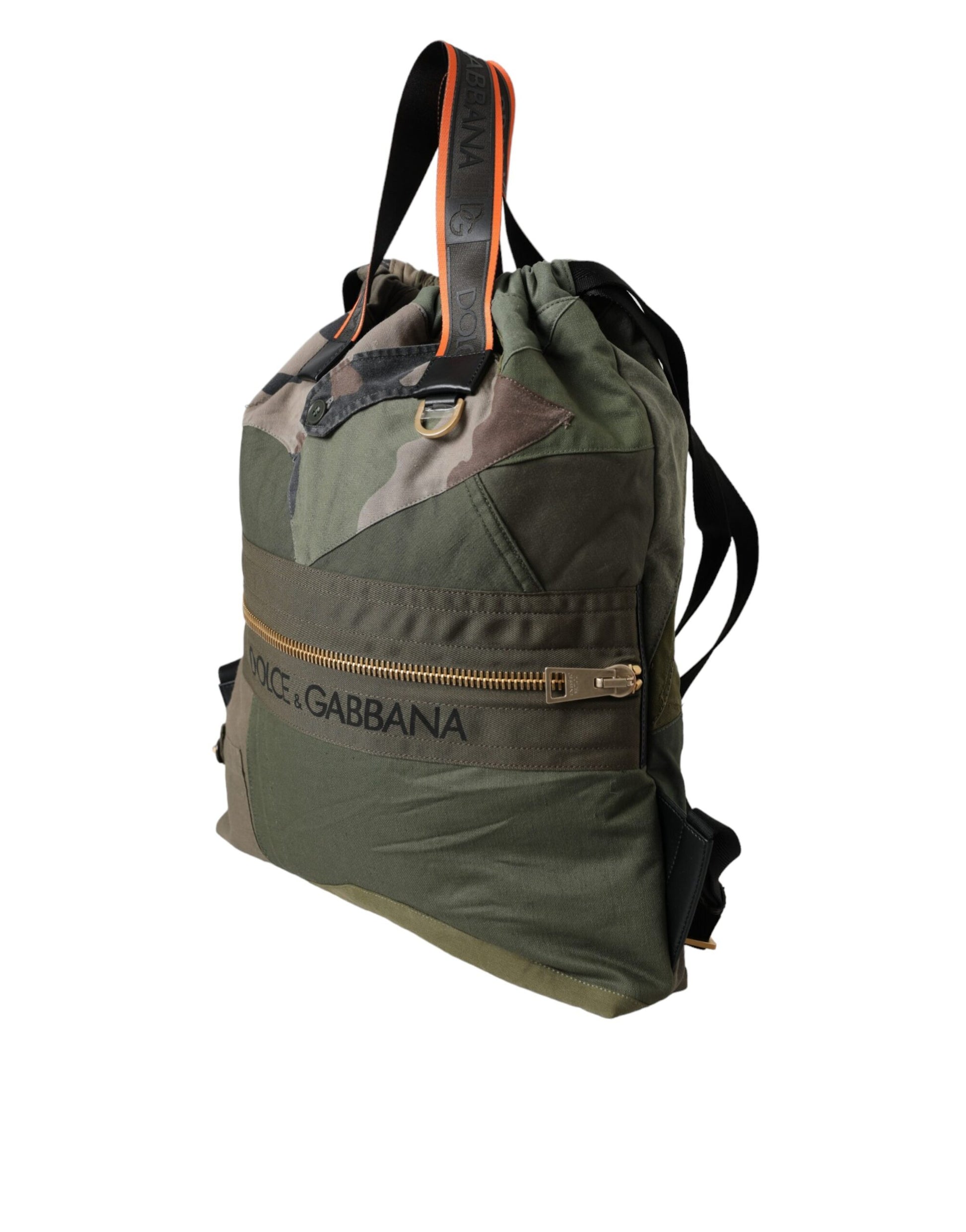 Dolce & Gabbana Military Green Patchwork Rucksack Backpack Bag - ClickThatClicks 